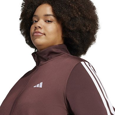 Plus Size adidas Tricot 3-Stripes Sportswear Zip-Front Track Jacket