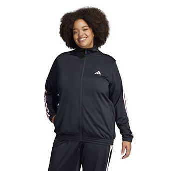 Plus Size adidas Tricot 3-Stripes Sportswear Zip-Front Track Jacket