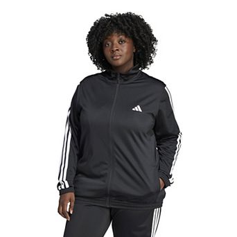 Plus Size adidas Tricot 3-Stripes Sportswear Zip-Front Track Jacket