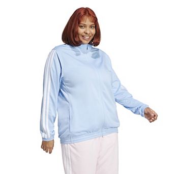 Plus Size adidas Tricot 3-Stripes Sportswear Zip-Front Track Jacket