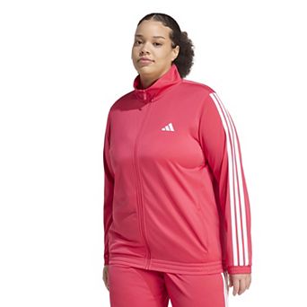 Plus Size adidas Tricot 3-Stripes Sportswear Zip-Front Track Jacket