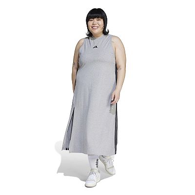 plus size adidas t shirt dress adidas Originals Plus adicolour t-shirt dress with back print in pink
