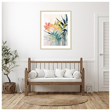 Pink and Yellow Floral Elegance II by Irena Orlov Wood Framed Wall Art Print