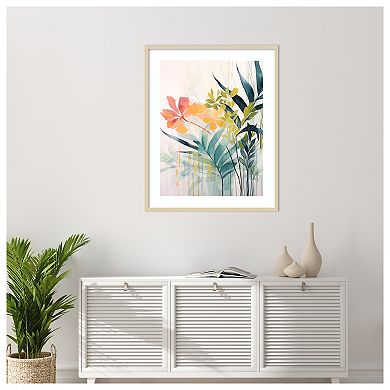 Pink and Yellow Floral Elegance II by Irena Orlov Wood Framed Wall Art Print