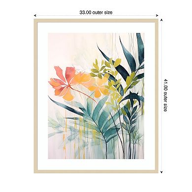 Pink and Yellow Floral Elegance II by Irena Orlov Wood Framed Wall Art Print