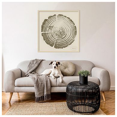 Tree Trunk cream II by Marie Elaine Cusson Wood Framed Wall Art Print