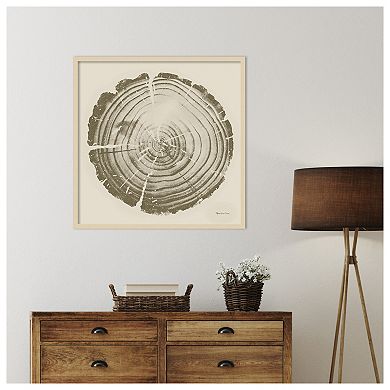 Tree Trunk cream II by Marie Elaine Cusson Wood Framed Wall Art Print