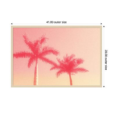 Palm Trees in Pink by Grafitee Studios Wood Framed Wall Art Print