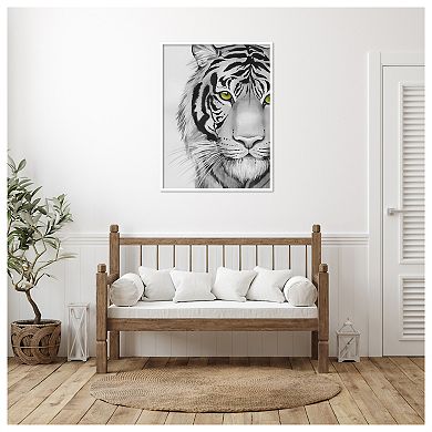 Snow Tigre II by Grace Popp Wood Framed Wall Art Print