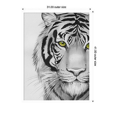 Snow Tigre II by Grace Popp Wood Framed Wall Art Print