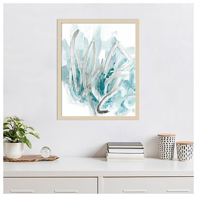 Embellished Aquatic Energy II by June Erica Vess Wood Framed Wall Art Print