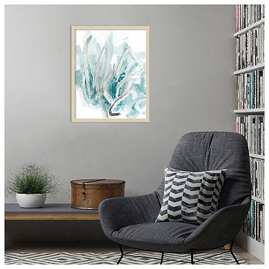 Embellished Aquatic Energy II by June Erica Vess Wood Framed Wall Art Print