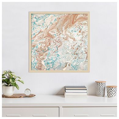 Wild Lagoons Abstract by Marie Elaine Cusson Wood Framed Wall Art Print