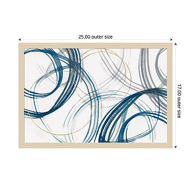 Cobalt Loops by Jacob q Wood Framed Wall Art Print
