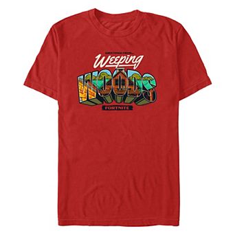 Men's Fortnite Greetings From Weeping Woods Graphic Tee