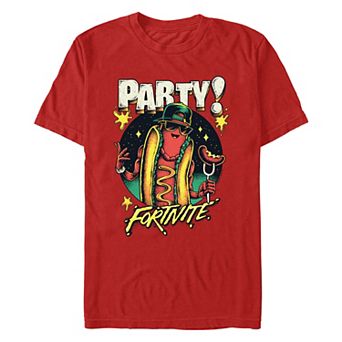 Men's Fortnite Party Hot Dog Graphic Tee