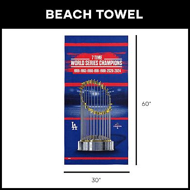 Los Angeles Dodgers MLB 2024 World Series Multi Champions 30" x 60" Keepsake Beach Towel