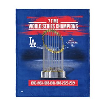 Los Angeles Dodgers MLB 2024 World Series Multi Champions Keepsake Silk Touch Throw Blanket