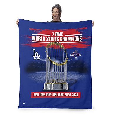 Los Angeles Dodgers MLB 2024 World Series Multi Champions Keepsake Silk Touch Throw Blanket