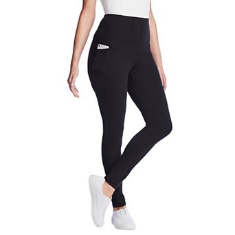 Woman Within Plus Size Tall Stretch-Cotton Knit Pull-On Pocket Leggings
