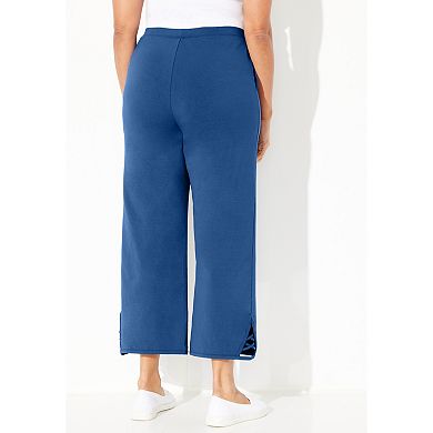 Catherines Women's Plus Size Suprema Wide Leg Ankle Pant