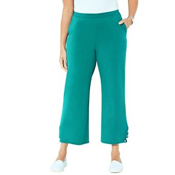 Catherines Women's Plus Size Suprema Wide Leg Ankle Pant
