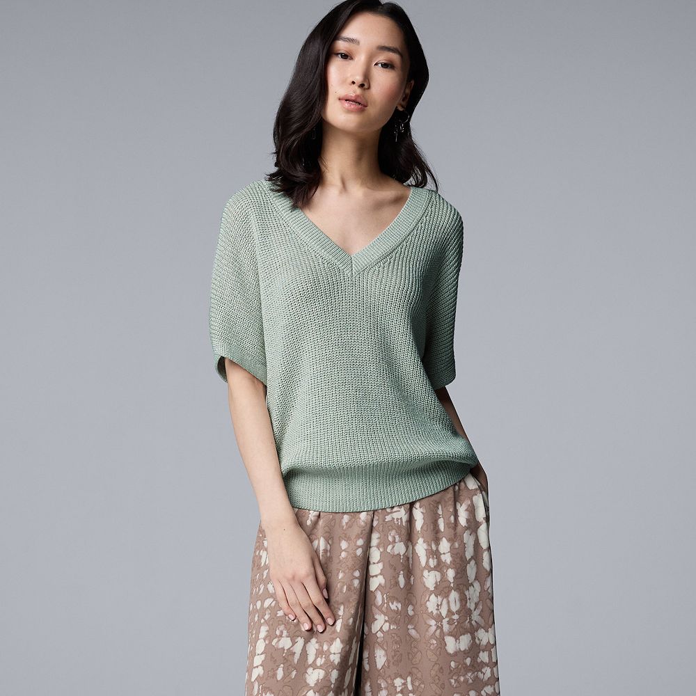 サルセーションEasy V-Knit Tee Women's Simply Vera Vera Wang V-Neck Sweater Tee