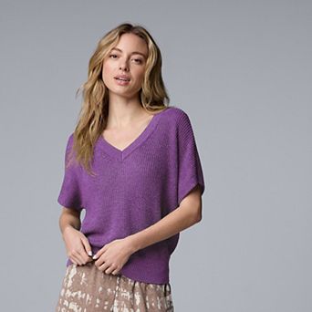 Women's Simply Vera Vera Wang V-Neck Sweater Tee