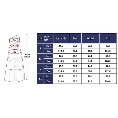 Women's Boho Summer One Shoulder Sleeveless Smocked Flowy Tiered Beach Party Maxi Dress