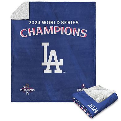 Los Angeles Dodgers MLB 2024 World Series Champions Silk Touch Sherpa Throw Blanket