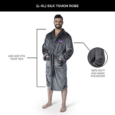 Los Angeles Dodgers MLB 2024 World Series Multi Champions Keepsake Charcoal L/XL Silk Touch Bathrobe