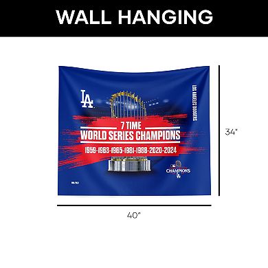 Los Angeles Dodgers MLB 2024 World Series Multi Champions 34" x 40" Keepsake Hanging Wall Decor