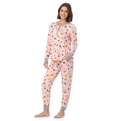 Women's Tall Cuddl Duds® Halloween Cozy Long Sleeve Henley Pajama