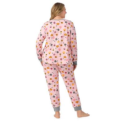 Plus Size Cuddl Duds® Cozy Long Sleeve Henley Pajama Top & Pajama Joggers Set