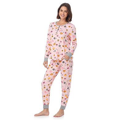 Cuddl Duds® Cozy Long Sleeve Henley Pajama Top & Jogger Pajama Bottoms Set