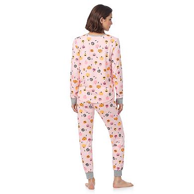 Cuddl Duds® Cozy Long Sleeve Henley Pajama Top & Jogger Pajama Bottoms Set