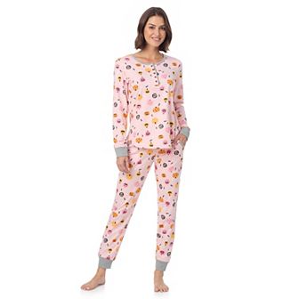 Women’s Cuddl Duds® Halloween Cozy Long Sleeve Henley Top and Pajama Bottoms Set