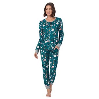 Women’s Cuddl Duds® Halloween Cozy Long Sleeve Henley Top and Pajama Bottoms Set