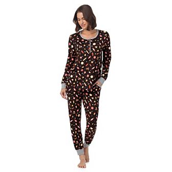 Petite Cuddl Duds® Halloween Cozy Long Sleeve Henley Pajama Top & Pajama Joggers Set