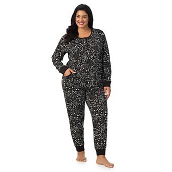Plus Size Cuddl Duds® Cozy Long Sleeve Henley Pajama Top & Jogger Pajama Pants Set