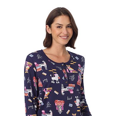 Petite Cuddl Duds® Cozy Long Sleeve Henley Pajama Top & Jogger Pajama Pants Set
