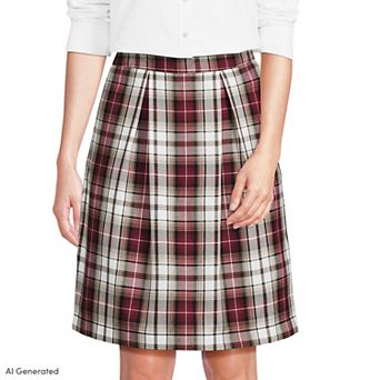 Women's Lands' End School Uniform Plaid Top-Of-Knee Skort