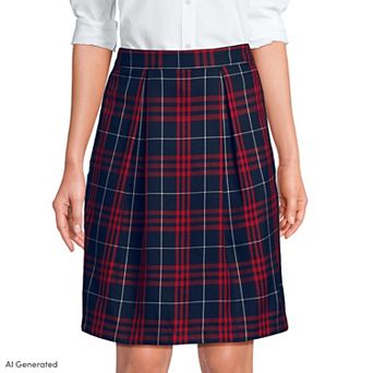 Women's Lands' End School Uniform Plaid Top-Of-Knee Skort