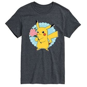 Big & Tall Pokémon Pikachu With Flowers Graphic Tee