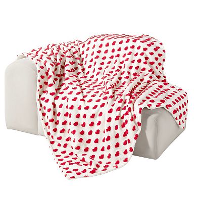 Allisandro Strawberry Jacquard Wool & Faux Fur Throw Blanket