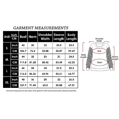 Women's Sparkle Sequin Tops Sweatshirt Long Lantern Sleeve Pullover