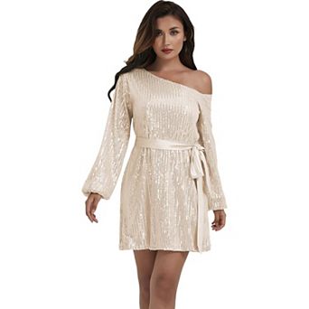 Women's Off Shoulder Sequin Glitter Party Club Dress