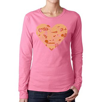 Thanksgiving Heart - Women's Word Art Long Sleeve T-shirt