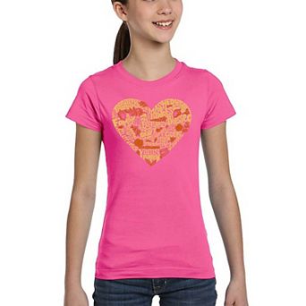 Thanksgiving Heart - Girl's Word Art T-shirt
