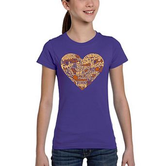 Thanksgiving Heart - Girl's Word Art T-shirt